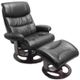 BarcaLounger© Dawson Frampton Black Pedestal Recliner and Ottoman-0