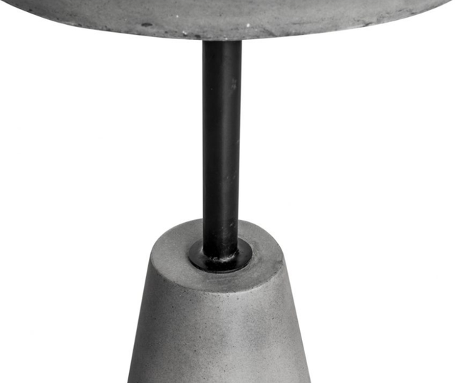 Moe's Home Collection Foundation Dark Grey Concrete Outdoor Accent Table with Black Metal Post-2