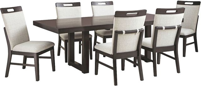 Signature Design by Ashley® Neymorton 5-Piece Dark Grayish Brown/Light Gray Upholstered Dining Set-2