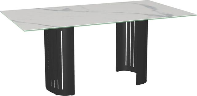 Amisco Customizable Rachel 72" Rectangular Dining Table with 0.5" Italian Porcelain on Glass Top-0