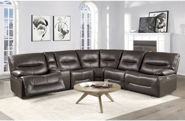 Homelegance® Dyersburg 6-Piece Brown Power Reclining Sectional-1
