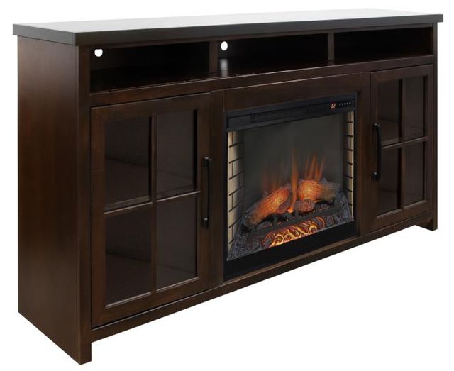 Legends Home Rockport Black/Rosewood 74" Fireplace Console-0