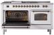 Ilve® Nostalgie II Series 60" White Pro Style Dual Fuel Range-3