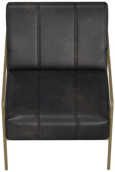 International Furniture Direct Aragon Black/Blacksmithing Gold Accent Chair-4