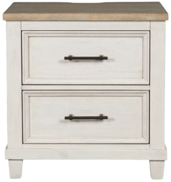 Benchcraft® Shaybrock Antique White/Brown Nightstand-1