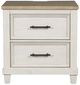 Benchcraft® Shaybrock Antique White/Brown Nightstand-1