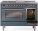 Ilve® Nostalgie II Series 48" Blue Grey Pro Style Dual Fuel Range-3