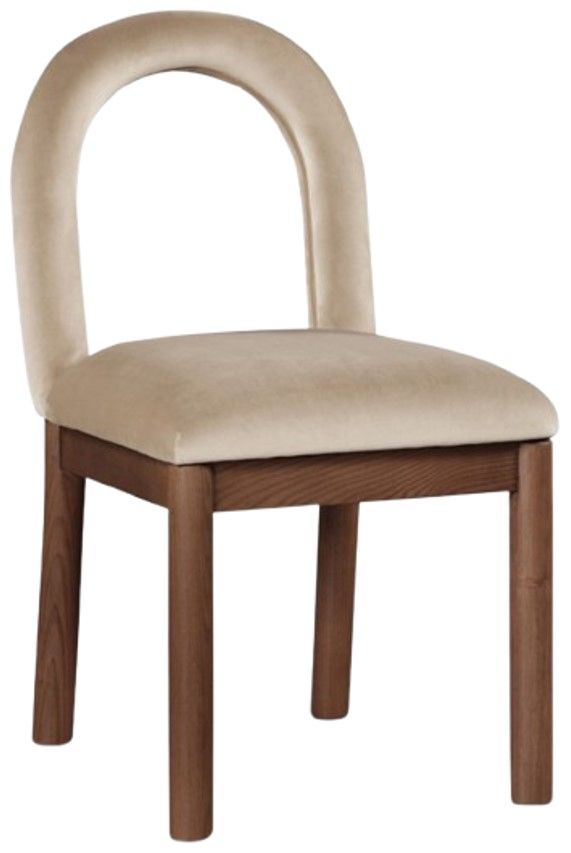 Meridian Furniture Conrad Beige/Walnut Upholstered Dining Chair-0