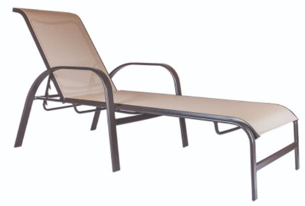 Lane Venture® Bayside Beige/Brown Sling Stackable Adjustable Chaise-0