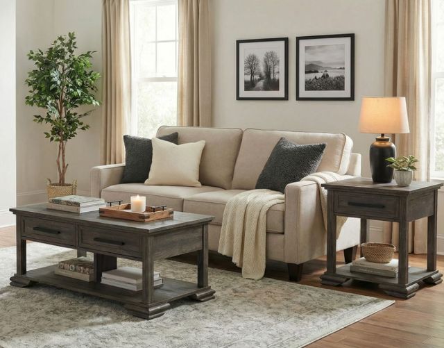 Elements International Park Ridge 2-Piece Charcoal Occasional Table Set-1