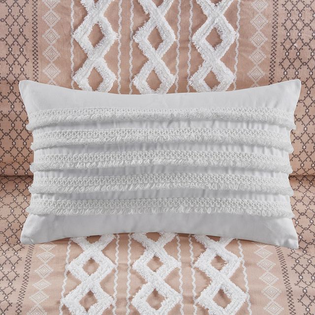Olliix by INK+IVY Daria Ivory Cotton Oblong Pillow-2