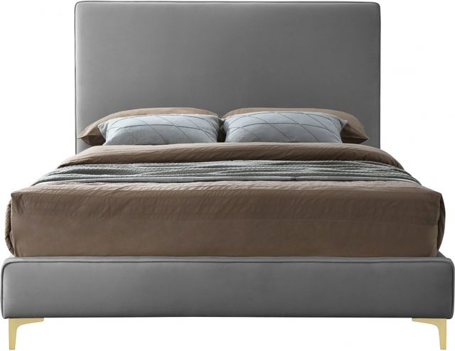 Meridian Furniture Geri Gray Queen Upholstered Panel Bed-1
