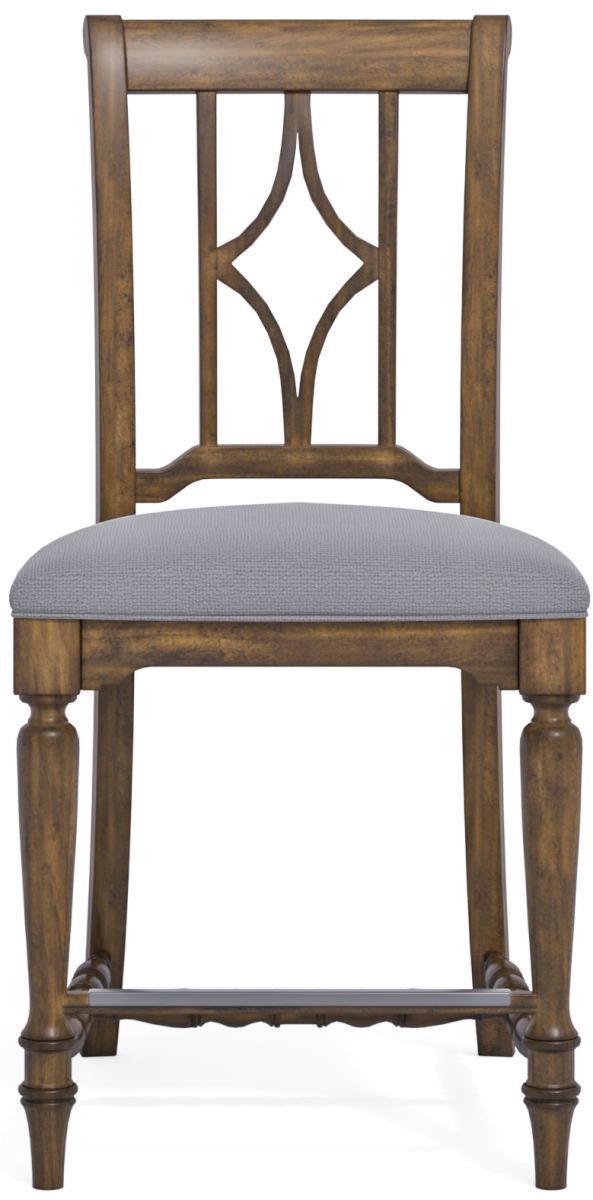 Flexsteel® Plymouth® Distressed Medium Brown Counter Chair-1