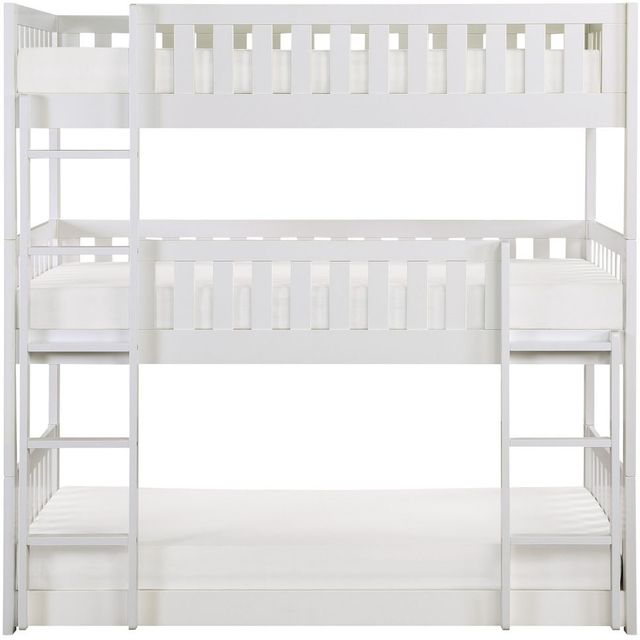 Mazin Furniture Galen White Twin Triple Bunk Bed-1