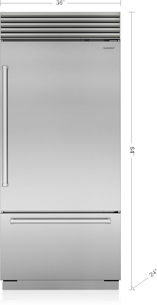 Sub-Zero® Classic Series 36" 20.7 Cu. Ft. Stainless Steel Right Hinge Built-In Bottom Freezer Refrigerator Internal Water Dispenser-3