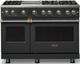Viking® 5 Series 48" Antique Bronze Pro Style Gas (LP) Range with Brushed Brass Trim-0