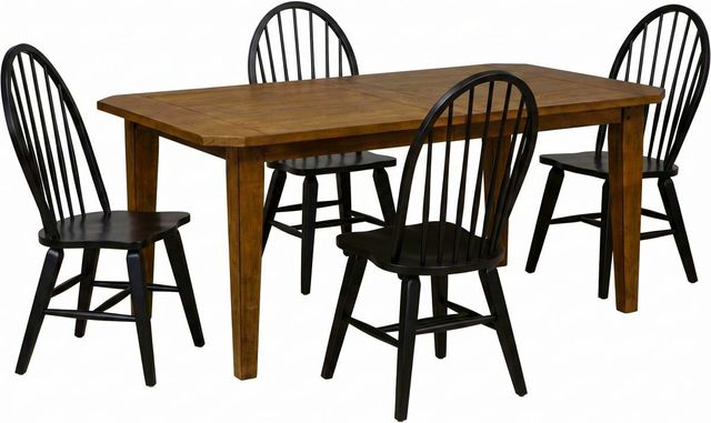 Liberty Furniture Hearthstone Ridge 5-Piece Black/Tobacco Dining Set-0