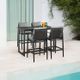 Armen Living Cayman Black Aluminum Outdoor Bar Height Dining Table-5