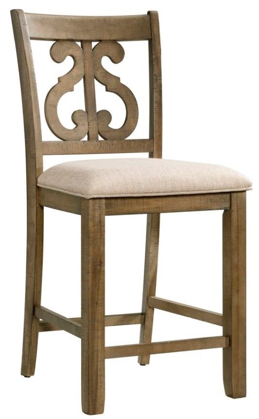 Elements International Stone Swirl Back Counter Side Chair Bob Mills