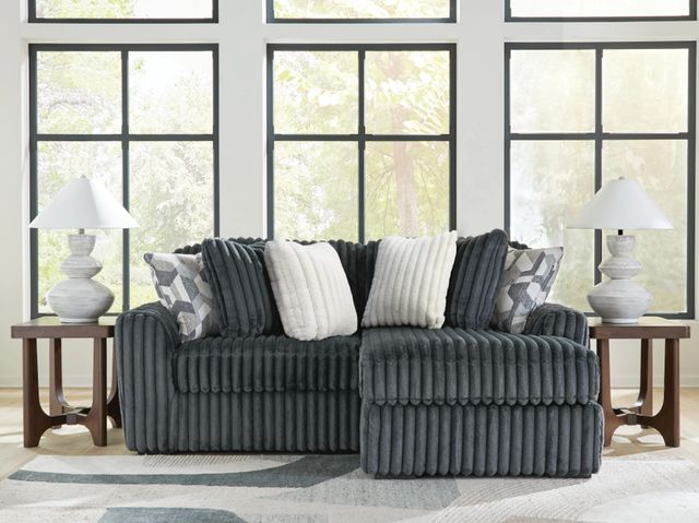 Signature Design by Ashley® Midnight Madness 2-Piece Gunmetal Right-Arm Facing Sectional and Chaise-1