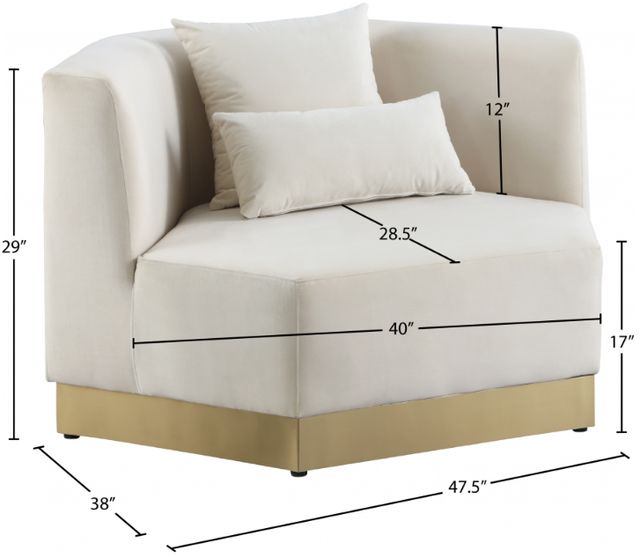 Meridian Furniture Marquis Cream Velvet Chair-3