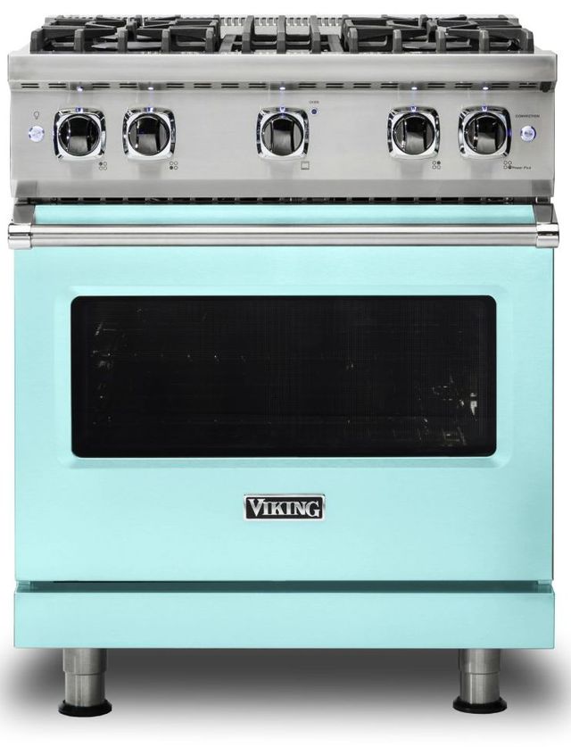 Viking® 5 Series 30" Bywater Blue Pro Style Natural Gas Range-0