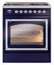 Ilve® Nostalgie II Noblesse 30" Midnight Blue Pro Style Dual Fuel Range with Chrome Trim-1