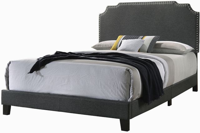 Coaster® Tamarac Upholstered Nailhead Grey Queen Bed-0