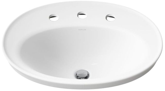 Kohler Serif® White 22.25" Widespread Oval Drop-In Bathroom Sink-4