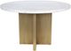 Moe's Home Collection Graze White Dining Table with Brass Base -2