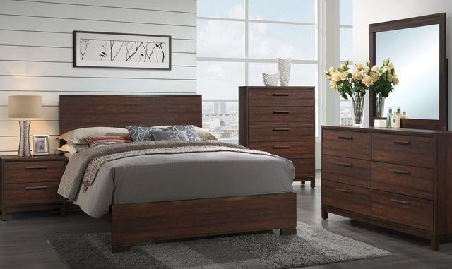 Coaster® Edmonton 5-Piece Rustic Tobacco Queen Panel Bedroom Set-0