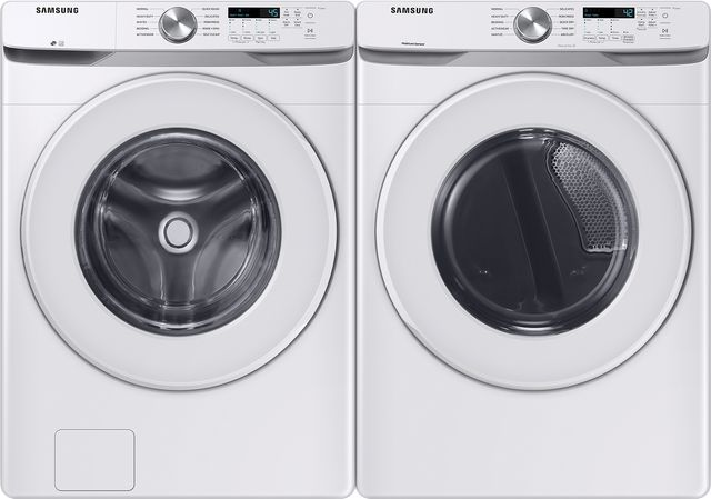 Samsung White Front Load Washer & Gas Dryer Laundry Pair-0