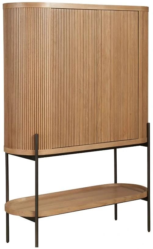 Universal Explore Home™ New Modern Linnea Aged Satin Pewter/Natural Oak Bar Cabinet-0