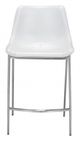 Zuo® Ace White and Silver Set of 2 Counter Chairs-1