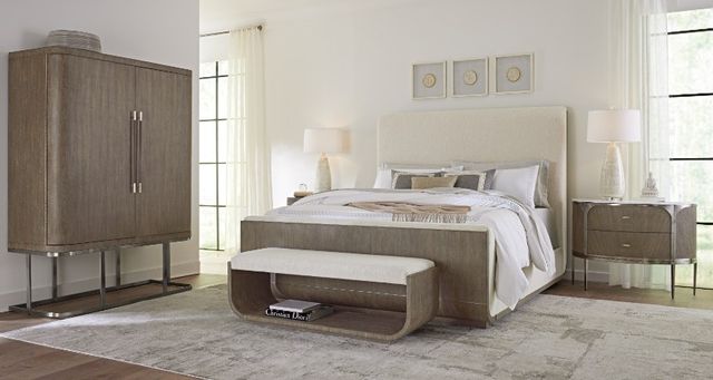Hooker® Furniture Modern Mood Inverness Natural/Mink California King Upholstered Panel Bed-1