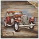 YHD Red Vintage Car Wall Art-0