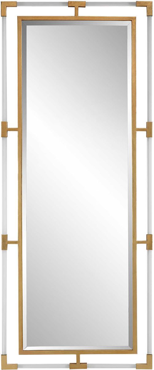 Uttermost® Balkan Metallic Gold Leaf Tall Mirror-0