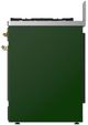 Ilve® Majestic III 30" Emerald Green Freestanding Dual Fuel Liquid Propane Range with 5 Black Brass Burners and Brass Trim-2