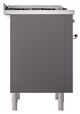 Ilve® Nostalgie II Noblesse 36'' Graphite Matte Pro Style Dual Fuel Range with Copper Trim-2