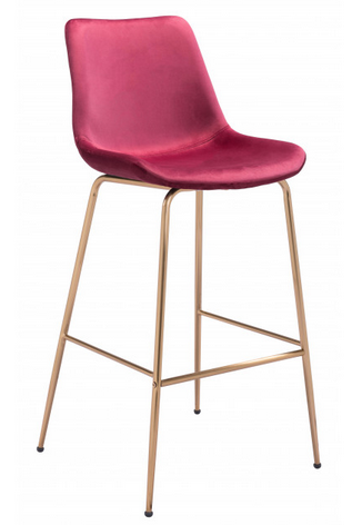 Zuo® Modern Tony Red/Gold Bar Chair-0