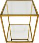 Zeugma Imports Glass Top Rectangular Side Table with Gold Base-2