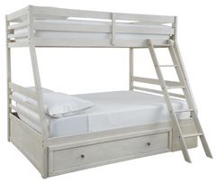 Signature Design by Ashley® Robbinsdale Antique White Twin/Full Bunk Bed with Storage