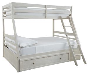 Signature Design by Ashley® Robbinsdale Antique White Twin/Full Bunk Bed with Storage