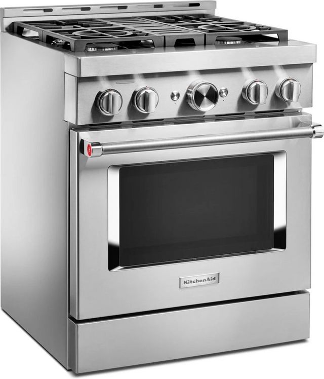 KitchenAid® 30" Stainless Steel Pro Style Gas Range-2