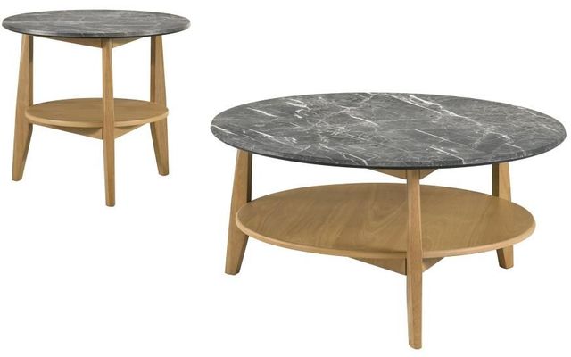Coaster® Bradley 2-Piece Gray/Natural Coffee Table Set-0