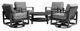Armen Living Cayman 5-Piece Black/Dark Gray Aluminum/Fabric Outdoor Conversation Set-0
