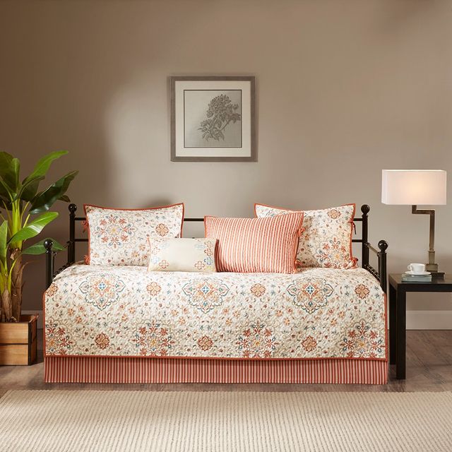 Olliix by Madison Park 6 Piece Ivory Tissa Reversible Daybed Cover Set-0