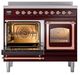 Ilve® Nostalgie II Noblesse 40'' Burgundy Pro Style Induction Range with Copper Trim-3