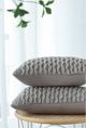 A & B Home Taupe 14"x20" Knit Throw Pillow-3