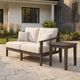 Signature Design by Ashley® Eden Reef Beige Top Wood Outdoor Square End Table with Dark Brown Base-1
